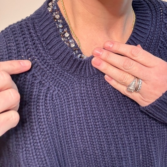 Phillip Lim for Target Blue Sweater with Rhinestone Collar - Picture 2 of 2
